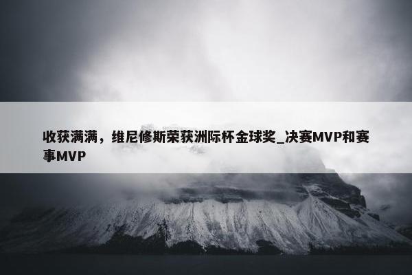 收获满满，维尼修斯荣获洲际杯金球奖_决赛MVP和赛事MVP