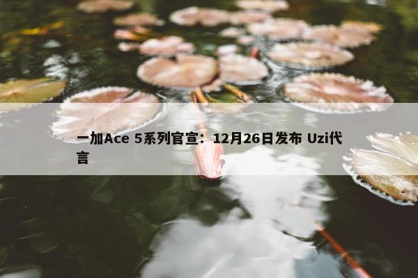 一加Ace 5系列官宣：12月26日发布 Uzi代言