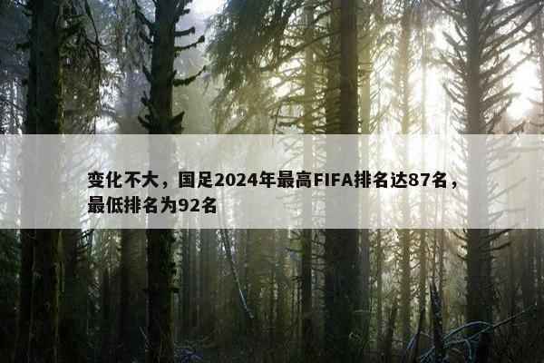 变化不大，国足2024年最高FIFA排名达87名，最低排名为92名