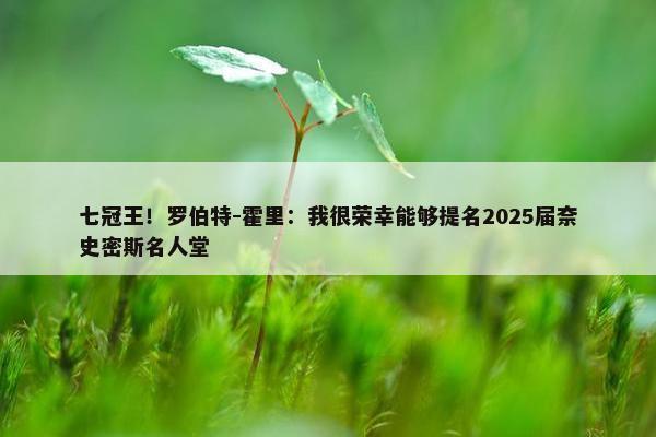 七冠王！罗伯特-霍里：我很荣幸能够提名2025届奈史密斯名人堂