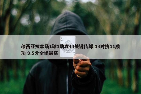 穆西亚拉本场1球1助攻+3关键传球 13对抗11成功 9.5分全场最高