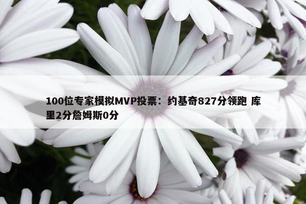 100位专家模拟MVP投票：约基奇827分领跑 库里2分詹姆斯0分