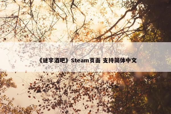 《谜宇酒吧》Steam页面 支持简体中文