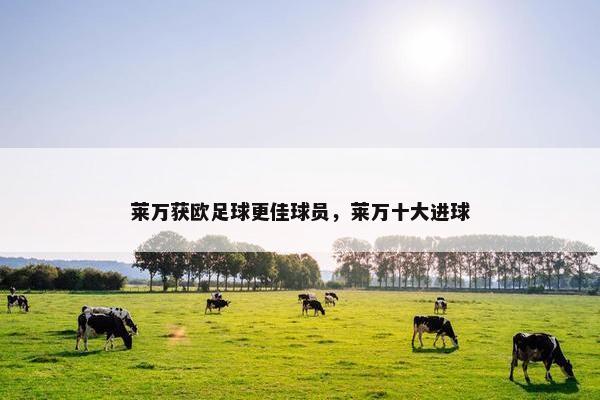 莱万获欧足球更佳球员，莱万十大进球