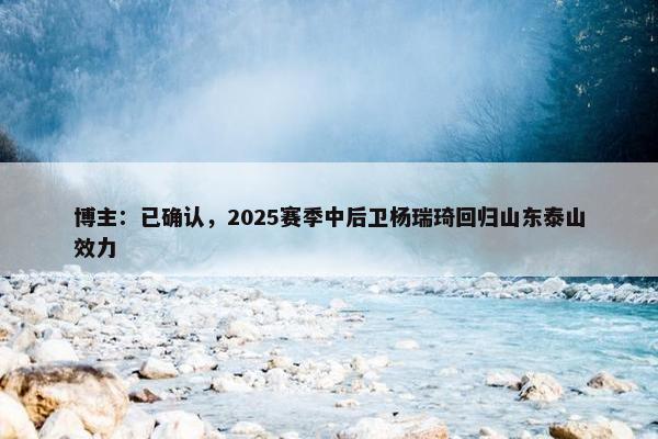 博主：已确认，2025赛季中后卫杨瑞琦回归山东泰山效力