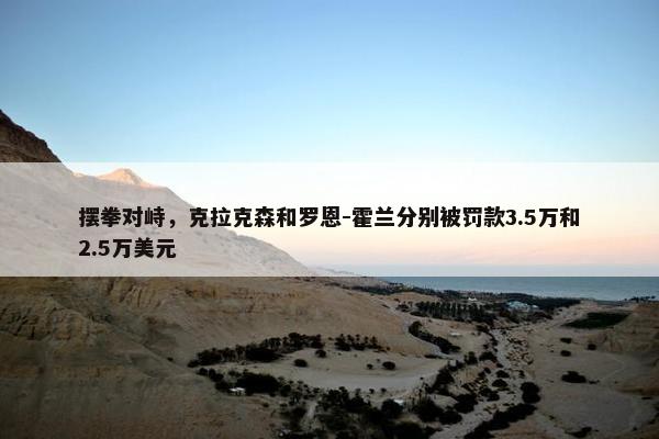 摆拳对峙，克拉克森和罗恩-霍兰分别被罚款3.5万和2.5万美元