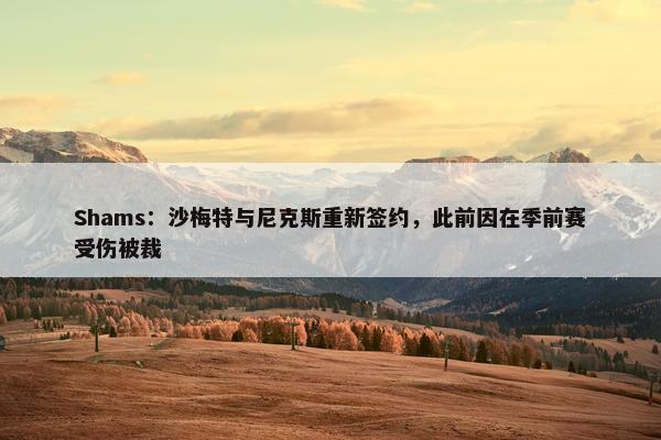 Shams：沙梅特与尼克斯重新签约，此前因在季前赛受伤被裁