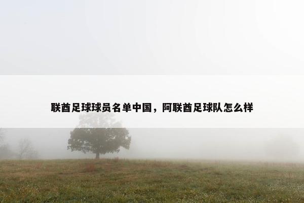 联酋足球球员名单中国，阿联酋足球队怎么样