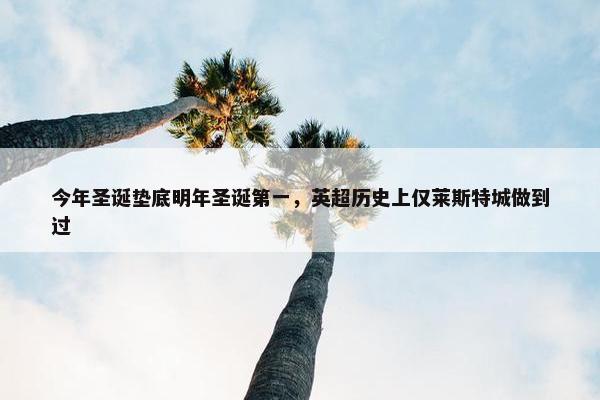 今年圣诞垫底明年圣诞第一，英超历史上仅莱斯特城做到过