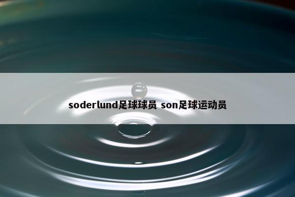 soderlund足球球员 son足球运动员