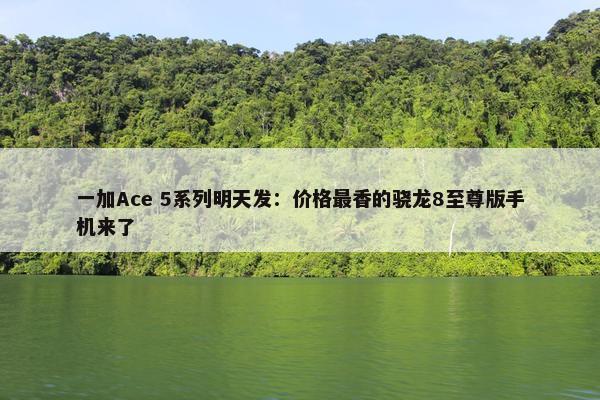 一加Ace 5系列明天发：价格最香的骁龙8至尊版手机来了