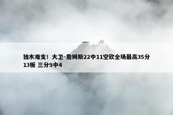 独木难支！大卫-詹姆斯22中11空砍全场最高35分13板 三分9中4