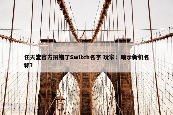 任天堂官方拼错了Switch名字 玩家：暗示新机名称？