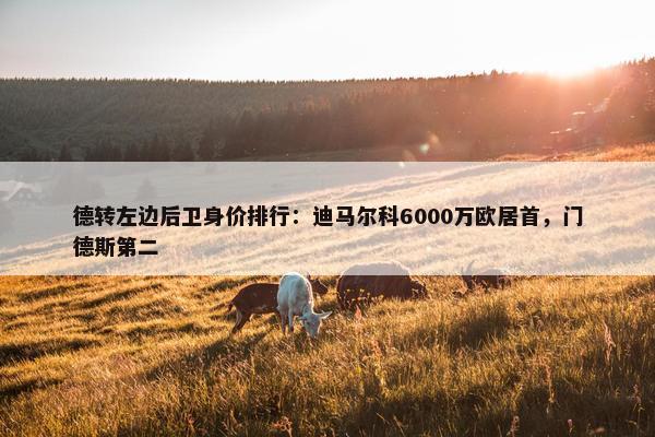 德转左边后卫身价排行：迪马尔科6000万欧居首，门德斯第二