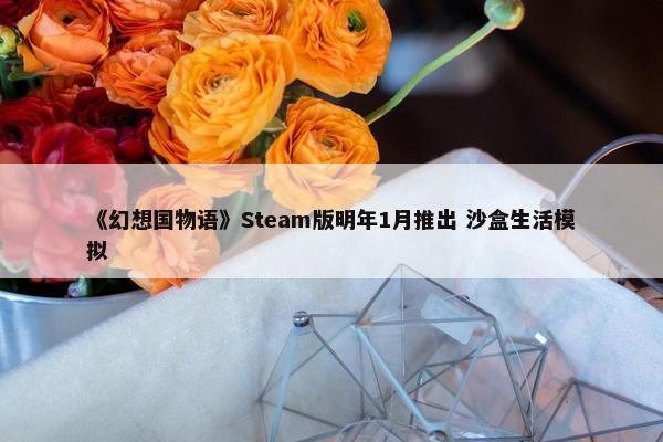 《幻想国物语》Steam版明年1月推出 沙盒生活模拟