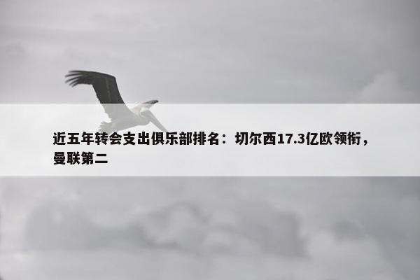 近五年转会支出俱乐部排名：切尔西17.3亿欧领衔，曼联第二