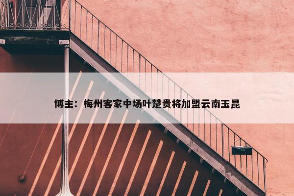 博主：梅州客家中场叶楚贵将加盟云南玉昆