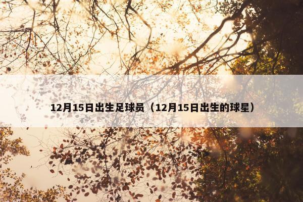 12月15日出生足球员（12月15日出生的球星）