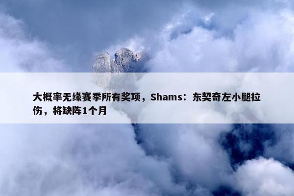 大概率无缘赛季所有奖项，Shams：东契奇左小腿拉伤，将缺阵1个月