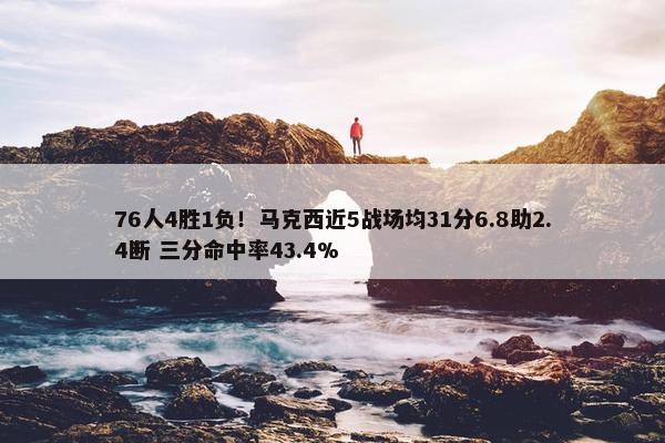 76人4胜1负！马克西近5战场均31分6.8助2.4断 三分命中率43.4%