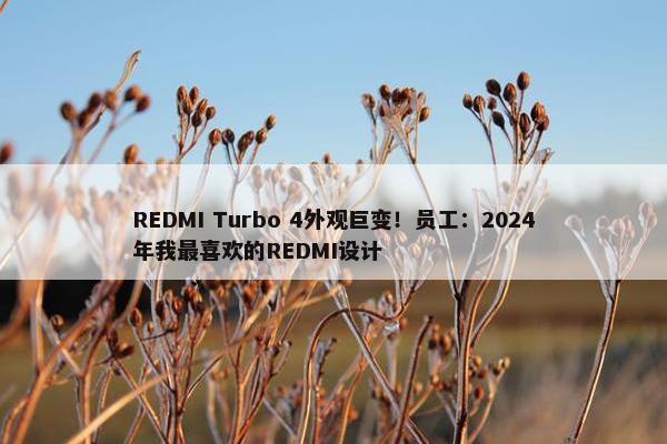 REDMI Turbo 4外观巨变！员工：2024年我最喜欢的REDMI设计