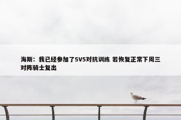 海斯：我已经参加了5V5对抗训练 若恢复正常下周三对阵骑士复出