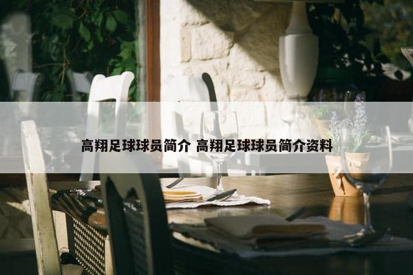 高翔足球球员简介 高翔足球球员简介资料