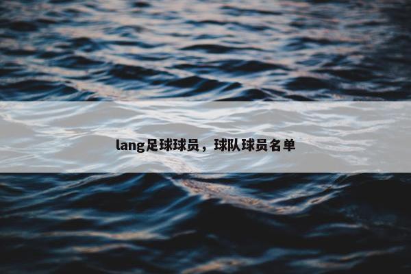 lang足球球员，球队球员名单