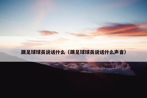 踢足球球员说话什么（踢足球球员说话什么声音）