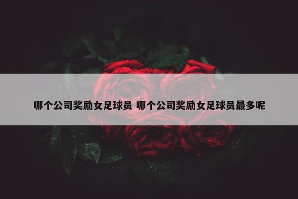 哪个公司奖励女足球员 哪个公司奖励女足球员最多呢