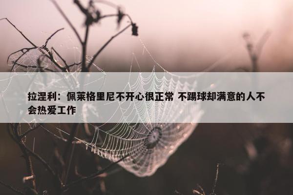 拉涅利：佩莱格里尼不开心很正常 不踢球却满意的人不会热爱工作