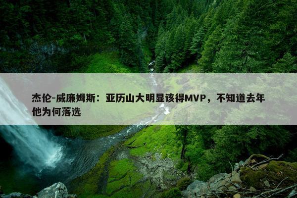 杰伦-威廉姆斯：亚历山大明显该得MVP，不知道去年他为何落选