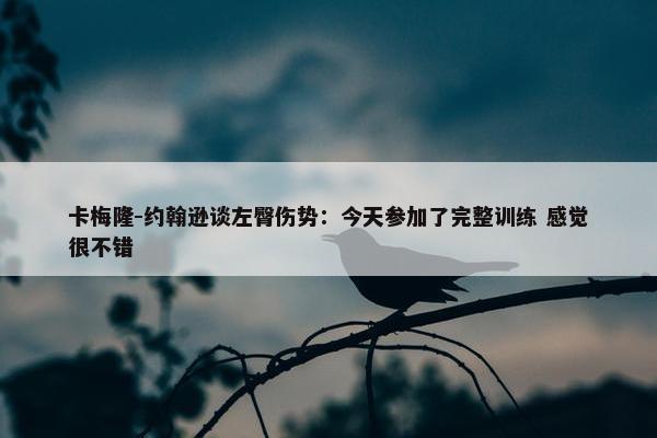 卡梅隆-约翰逊谈左臀伤势：今天参加了完整训练 感觉很不错