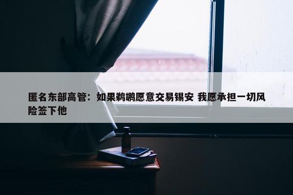 匿名东部高管：如果鹈鹕愿意交易锡安 我愿承担一切风险签下他