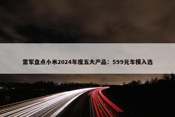 雷军盘点小米2024年度五大产品：599元车模入选