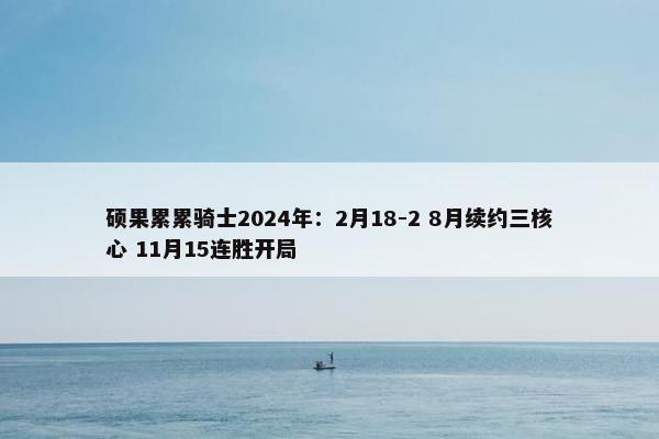 硕果累累骑士2024年：2月18-2 8月续约三核心 11月15连胜开局