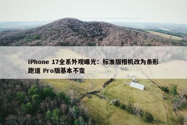 iPhone 17全系外观曝光：标准版相机改为条形跑道 Pro版基本不变