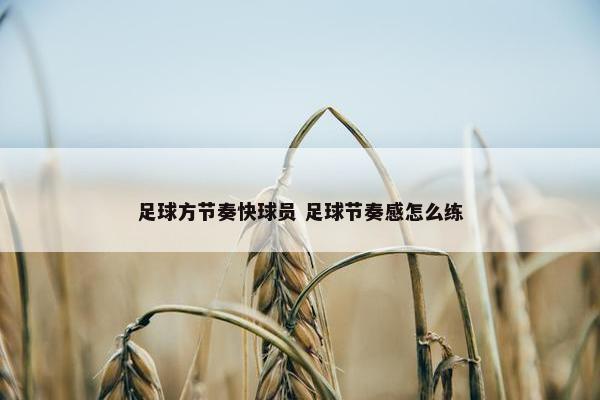 足球方节奏快球员 足球节奏感怎么练