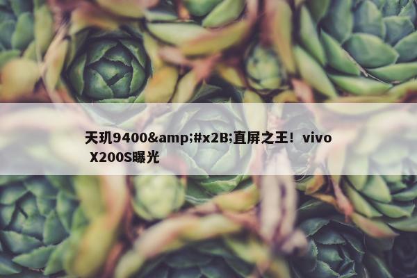 天玑9400&#x2B;直屏之王！vivo X200S曝光