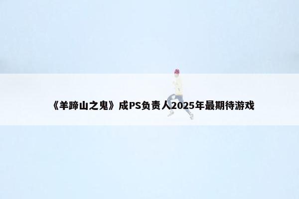 《羊蹄山之鬼》成PS负责人2025年最期待游戏