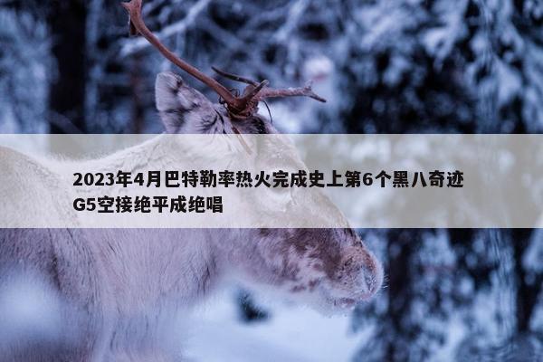 2023年4月巴特勒率热火完成史上第6个黑八奇迹 G5空接绝平成绝唱