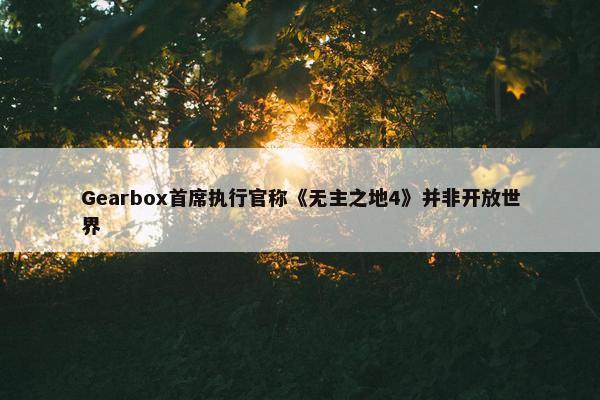 Gearbox首席执行官称《无主之地4》并非开放世界