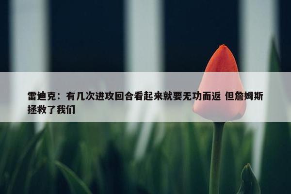 雷迪克：有几次进攻回合看起来就要无功而返 但詹姆斯拯救了我们