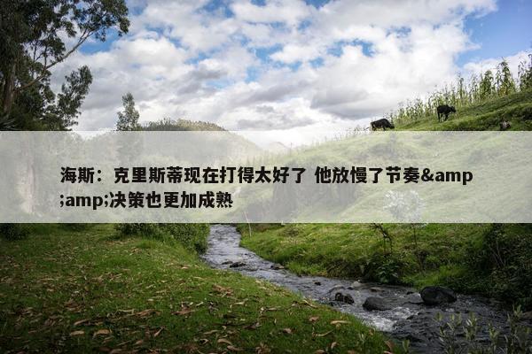 海斯：克里斯蒂现在打得太好了 他放慢了节奏&amp;决策也更加成熟