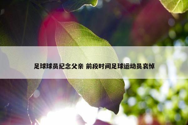 足球球员纪念父亲 前段时间足球运动员哀悼