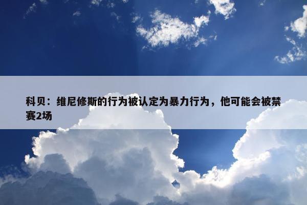 科贝：维尼修斯的行为被认定为暴力行为，他可能会被禁赛2场