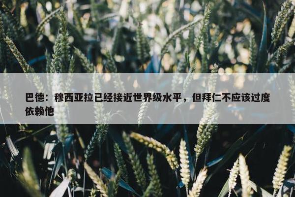 巴德：穆西亚拉已经接近世界级水平，但拜仁不应该过度依赖他