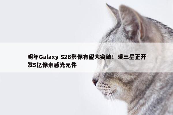 明年Galaxy S26影像有望大突破！曝三星正开发5亿像素感光元件